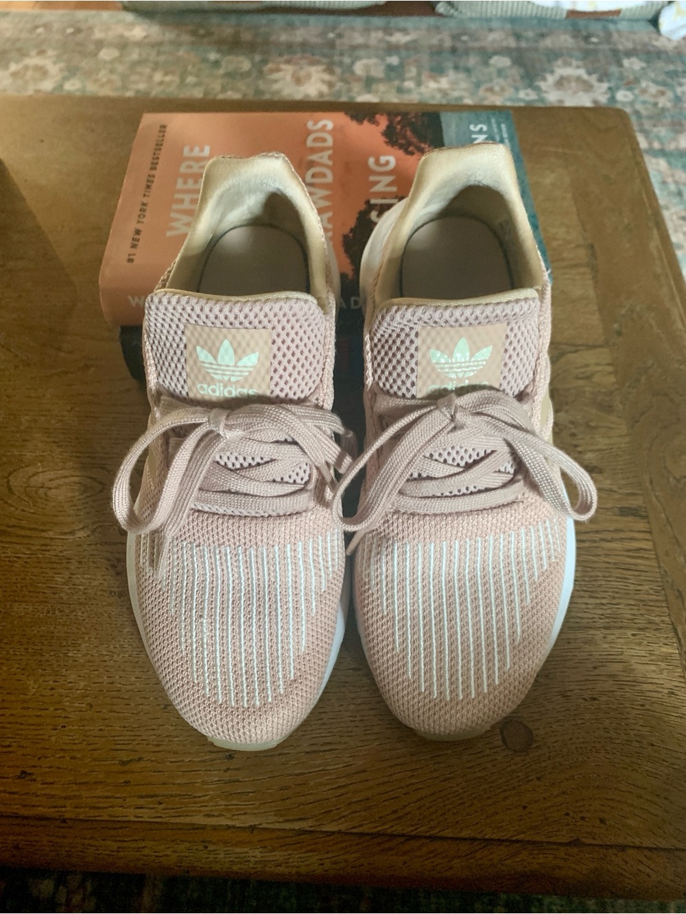 Adidas Women’s Blush Pink Knit Lace-Up Sneakers